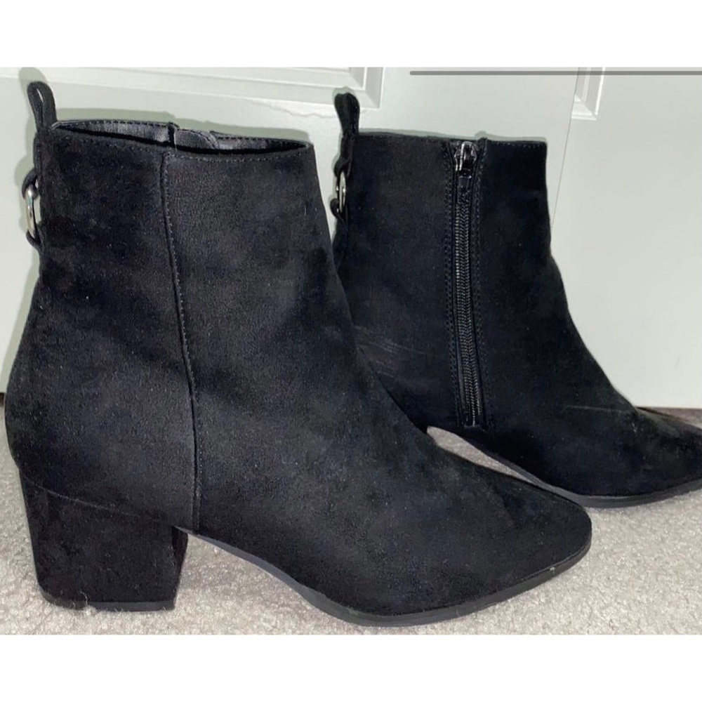 black suede booties